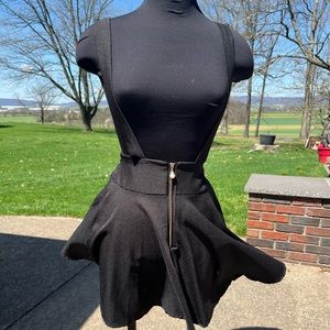 Zip Front Skater Skirt w Suspenders